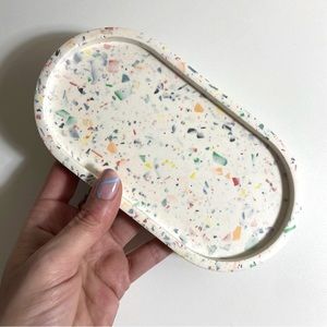 Handmade Ceramic Jewelry Trinket Tray Catch-all Perfume Dresser Dish Minimalist